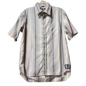 Billabong Striped Slim Fit Button Front Short Sleeve Shirt S